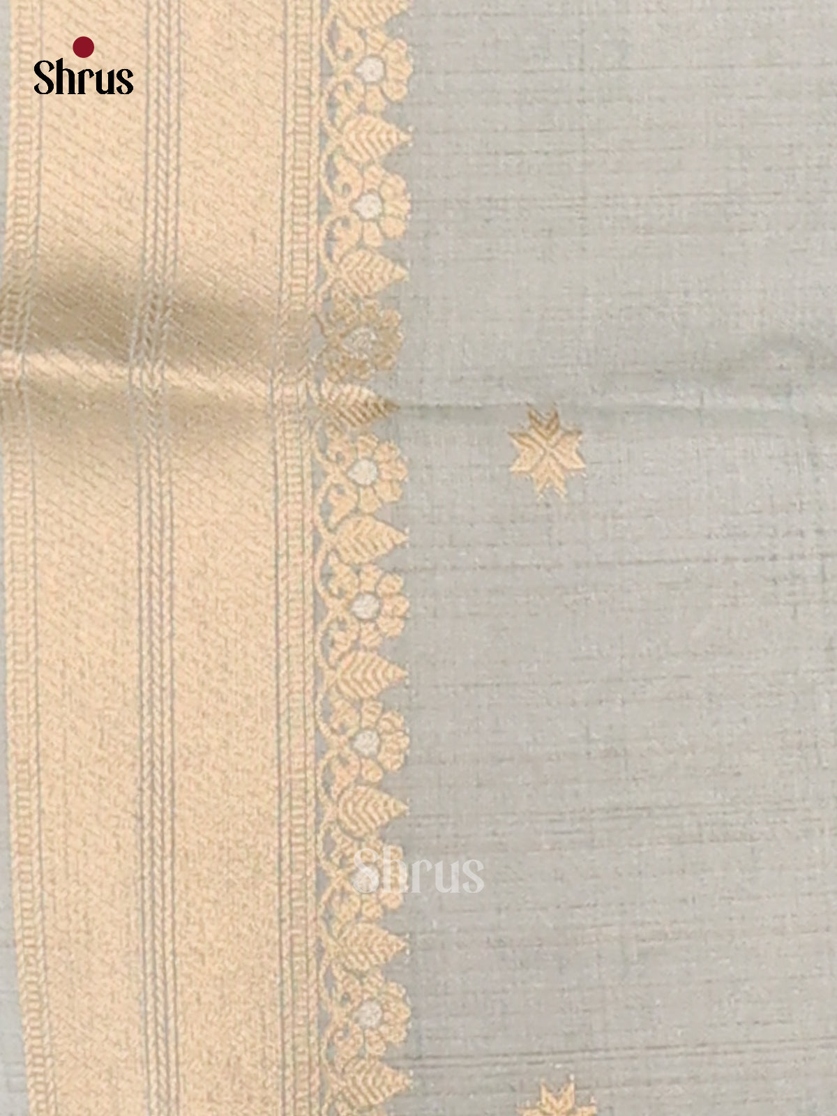 Dusty Pink & Grey  - Semi Tussar Saree - Shop on Shrus.com