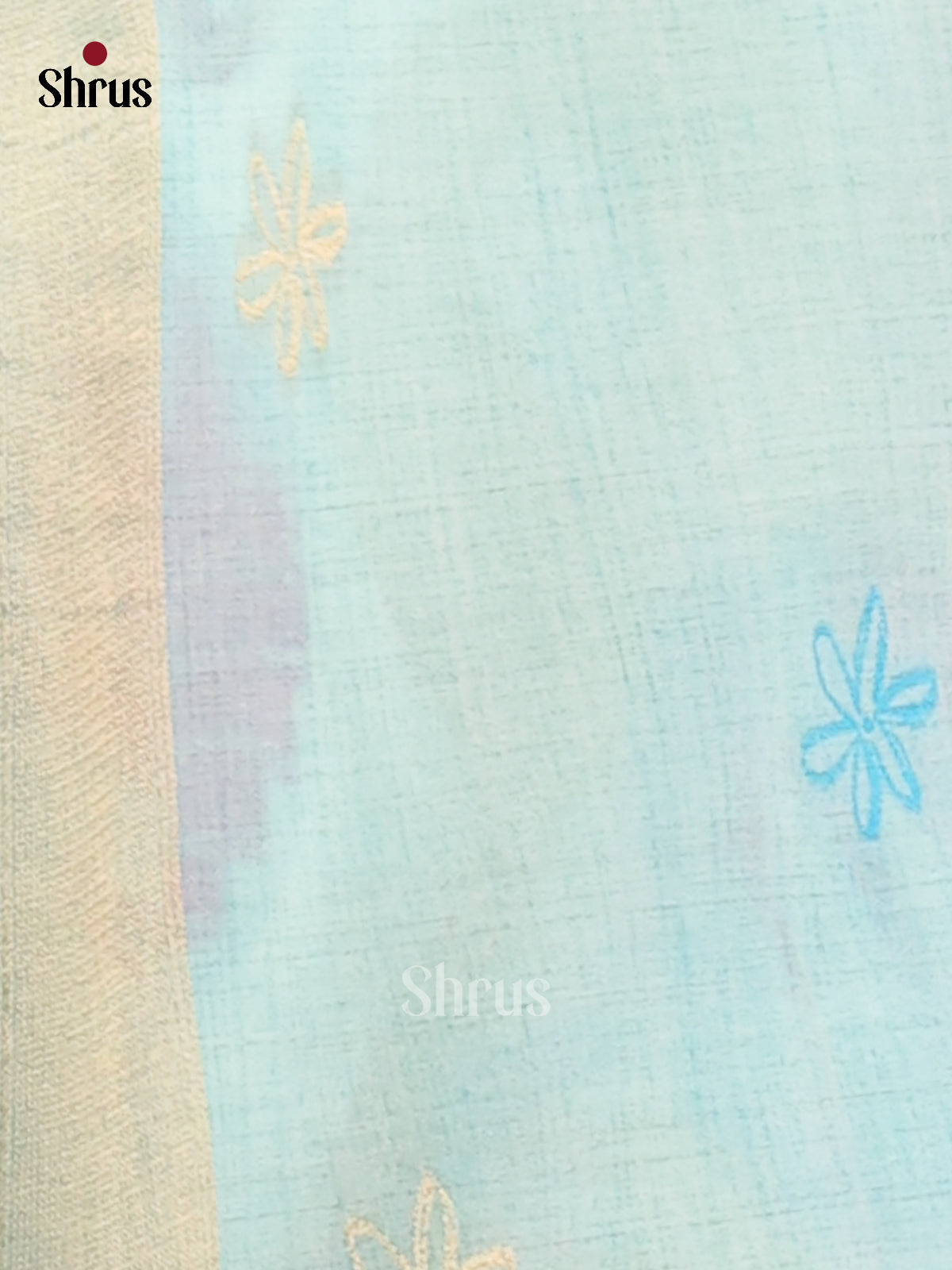 Pastel Blue - Semi Tussar Saree - Shop on Shrus.com