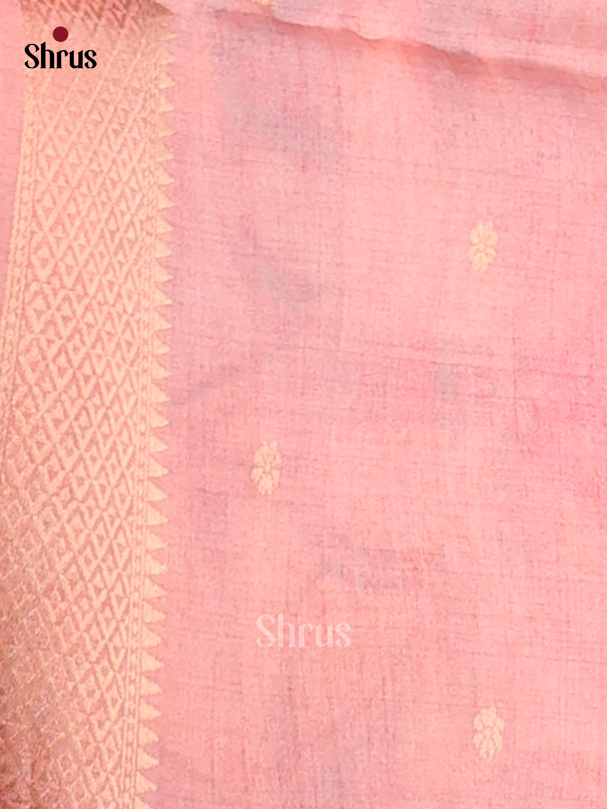 Dusty Pink- Semi Tussar Saree - Shop on Shrus.com