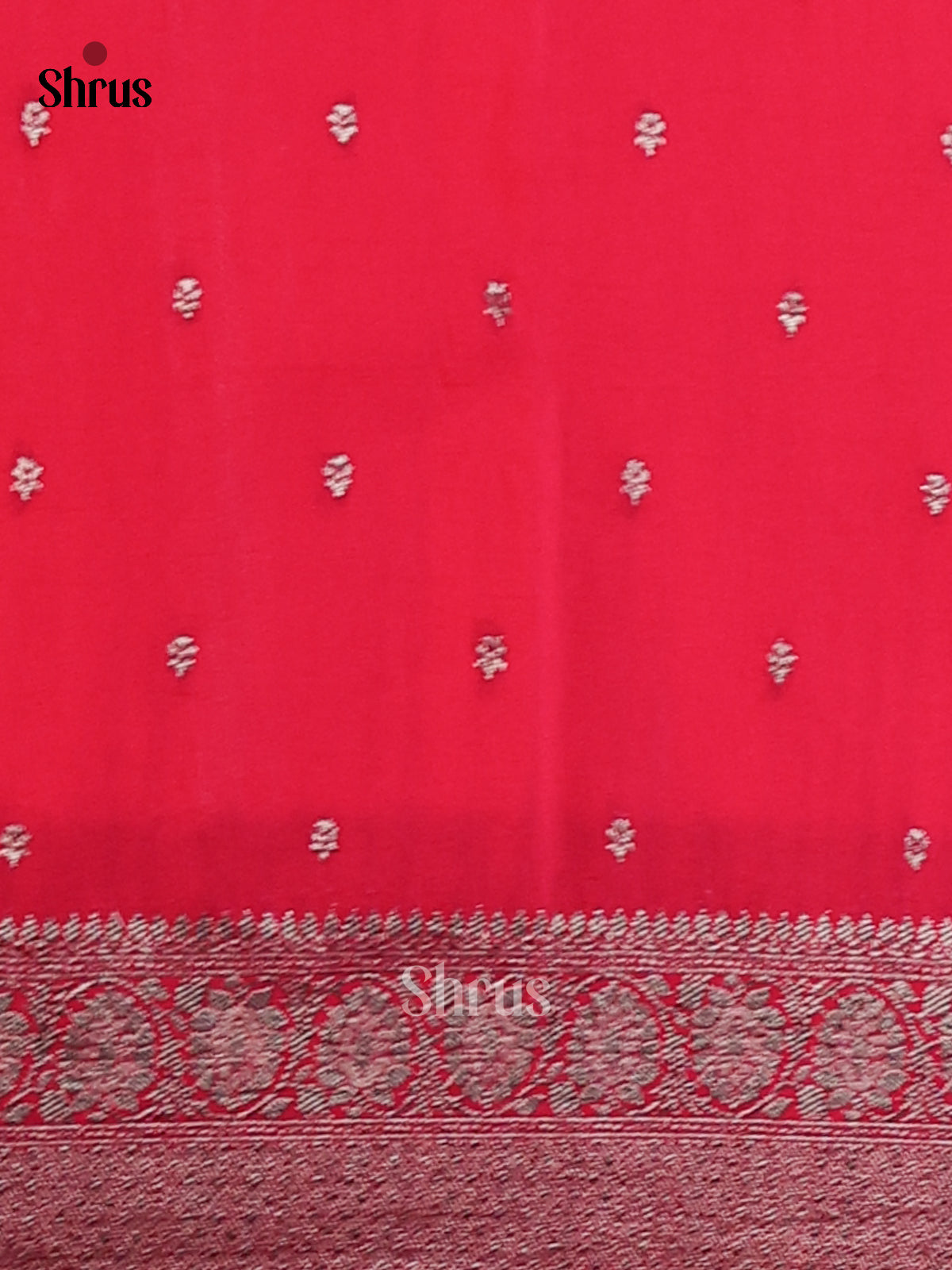 Red(Single Tone) - Semi Georgette Saree - Shop on Shrus.com
