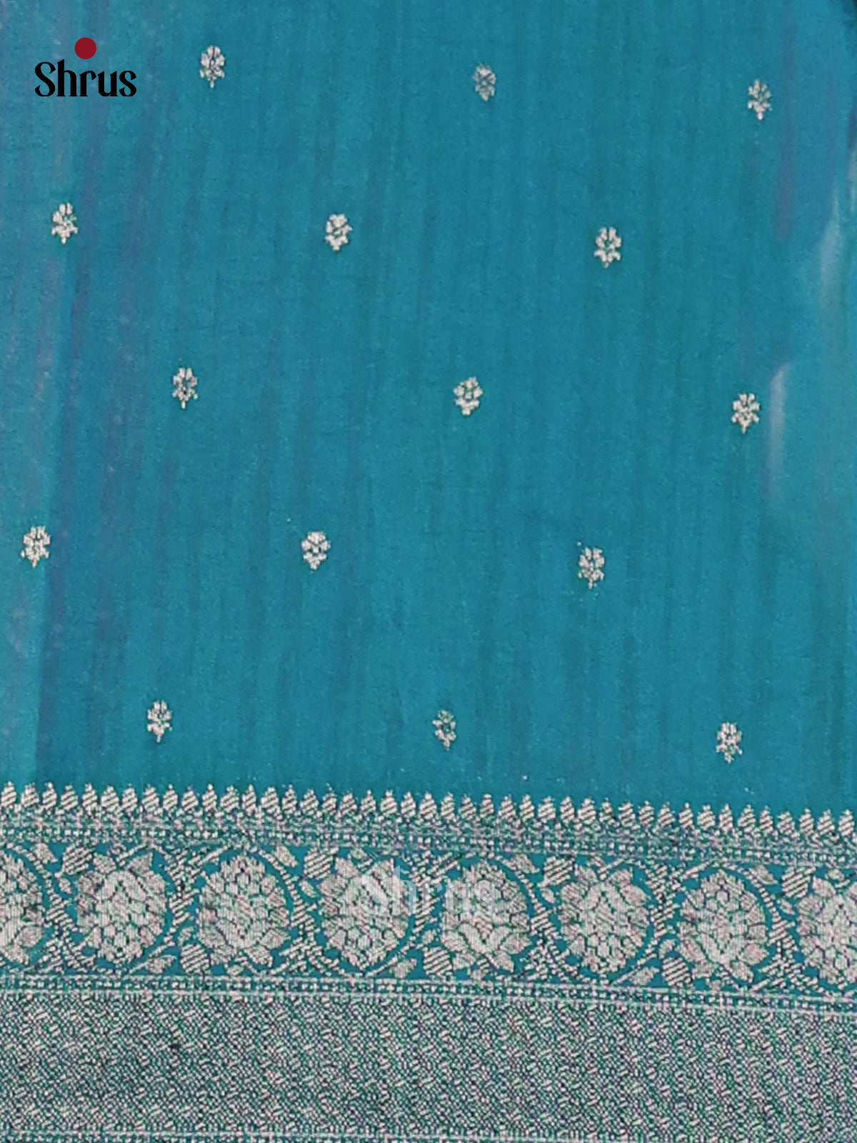 Blue(Single Tone) - Semi Georgette Saree - Shop on Shrus.com