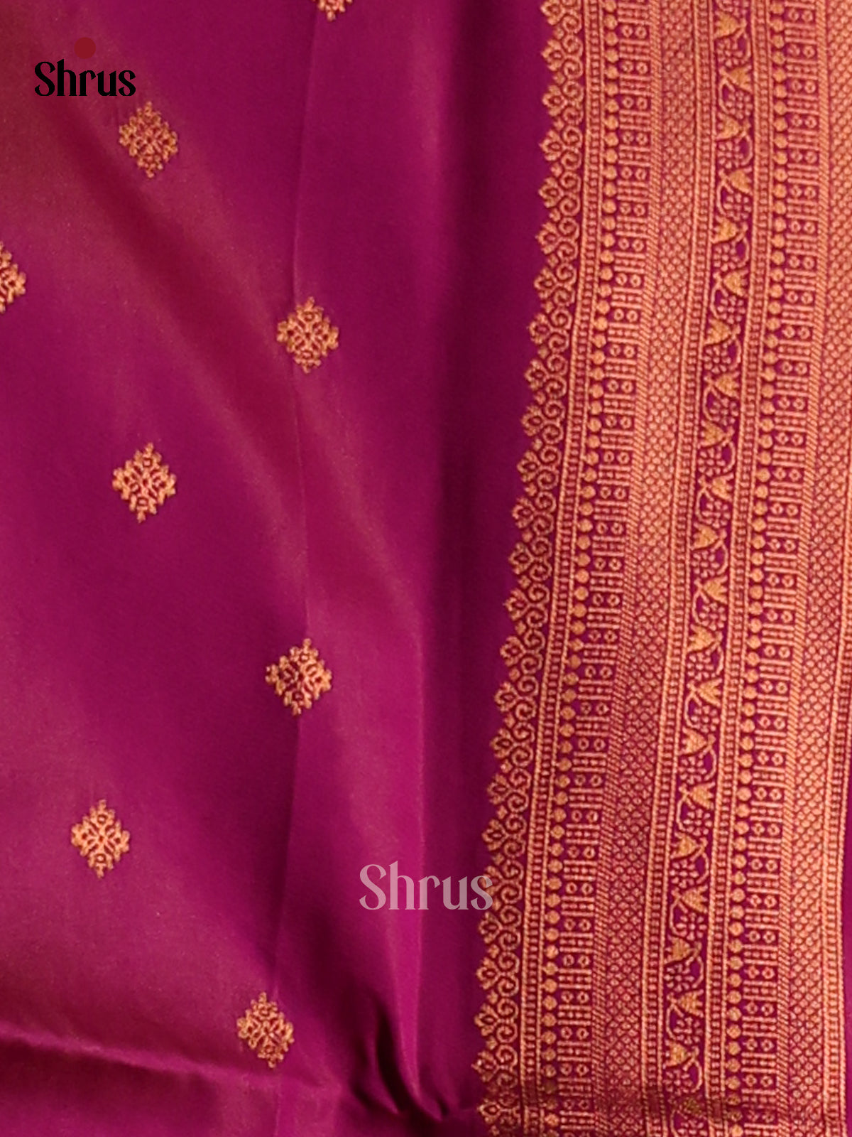 Orangish Pink & Purple- Semi Softsilk Saree - Shop on Shrus.com