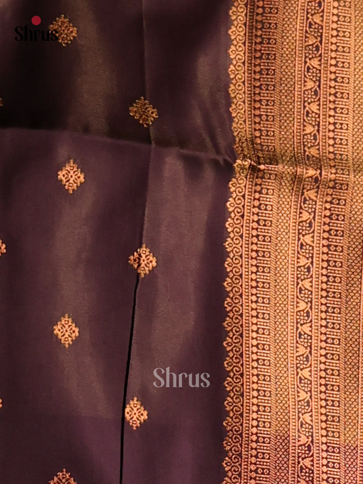 Green & Brown - Semi Softsilk Saree - Shop on Shrus.com