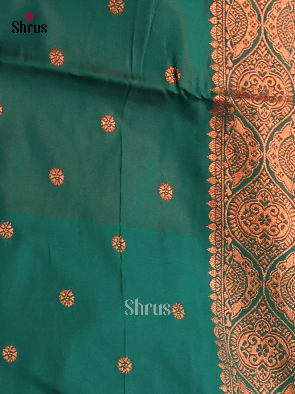 Double Shaded Brown & Green - Semi Softsilk Saree - Shop on Shrus.com