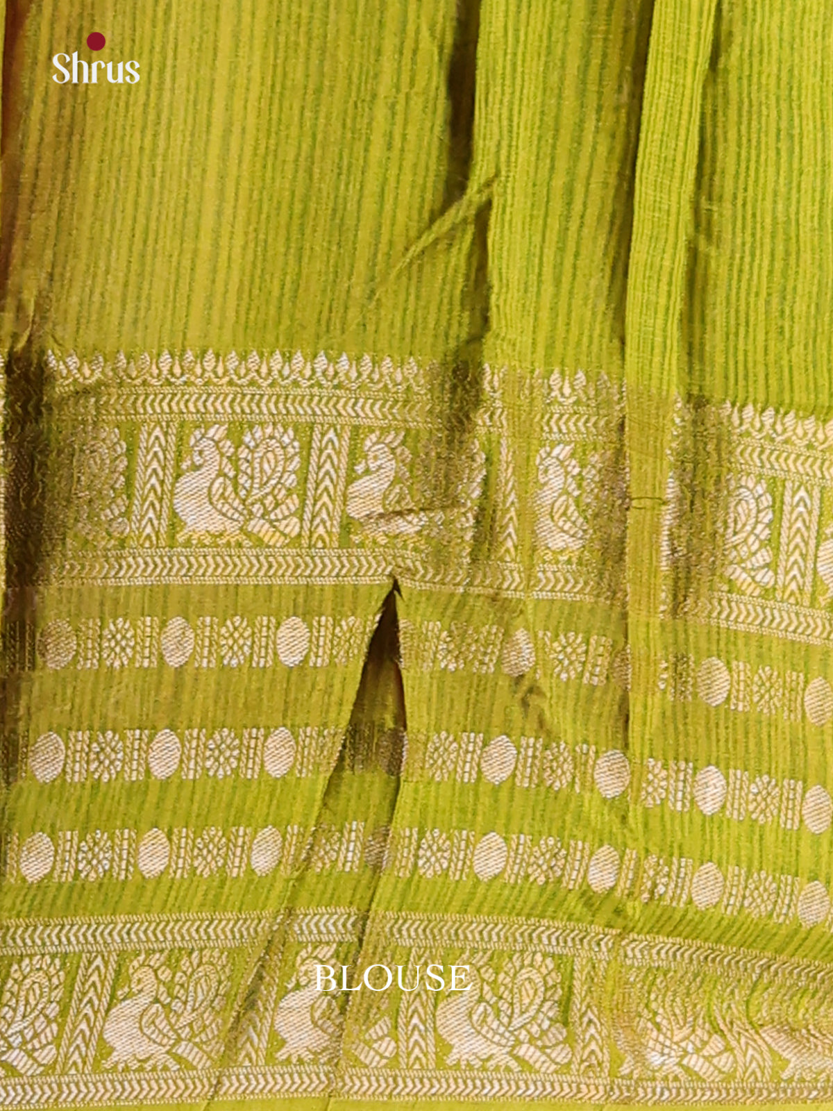 Cream & Green - Semi Mysoresilk Saree - Shop on Shrus.com