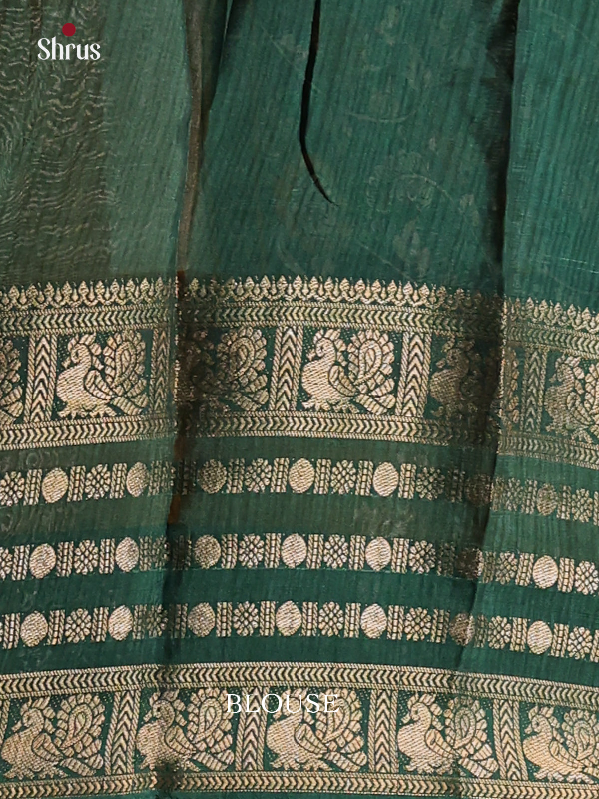 Cream & Green - Semi Mysoresilk Saree - Shop on Shrus.com