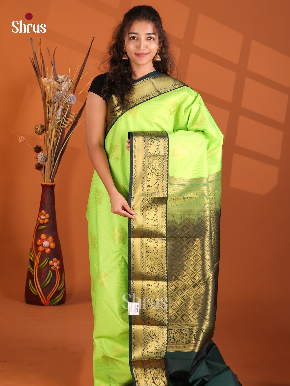 DFS06101 - Korvai Semi Kanchipuram Saree - Shop on Shrus.com