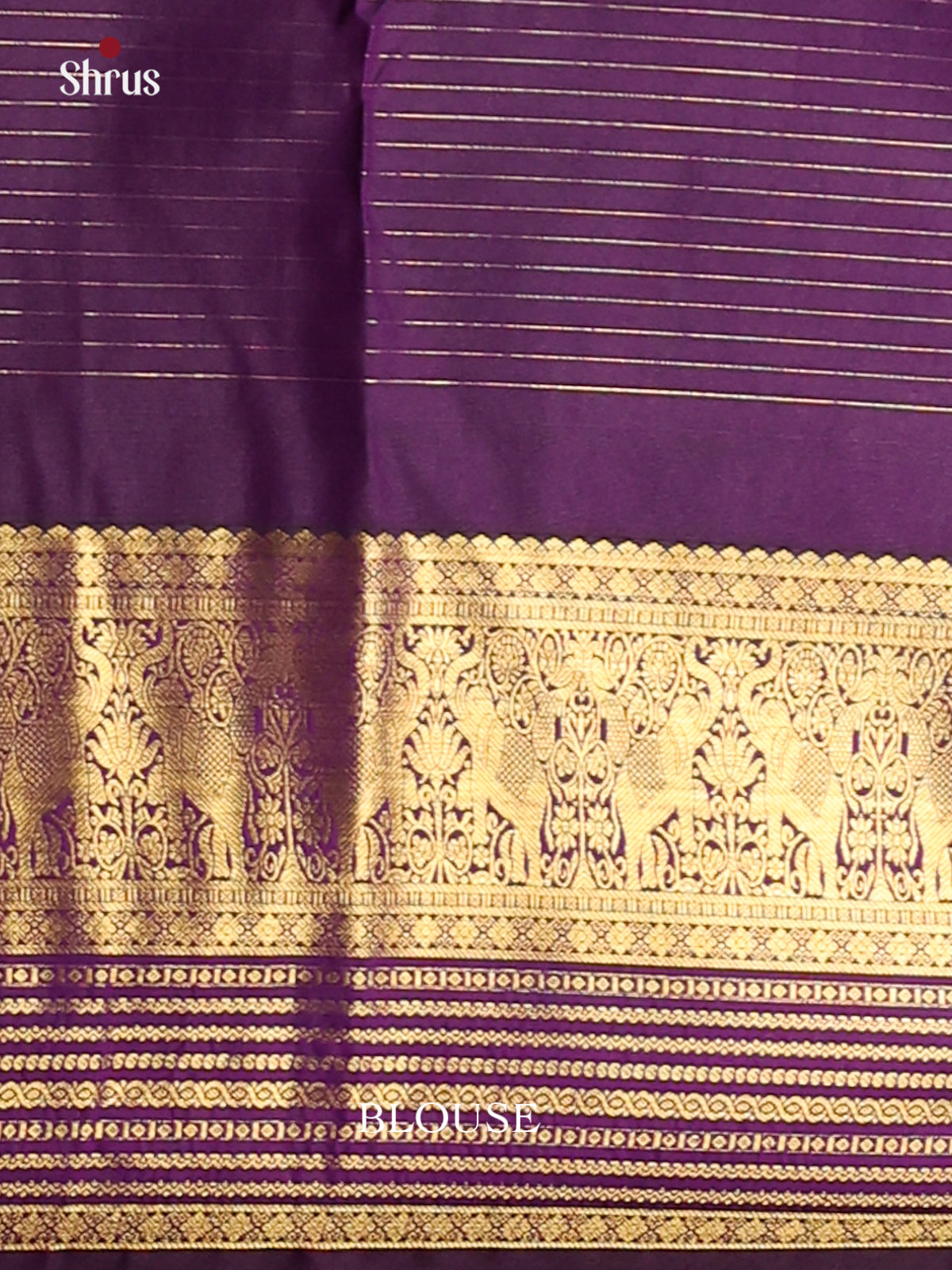 Teal & Violet- Korvai Semi Kanchipuram Saree - Shop on Shrus.com