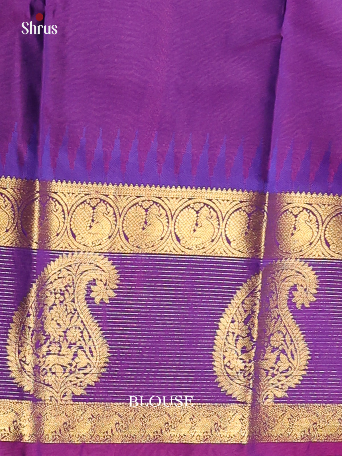 Pink & Violet - Korvai Semi Kanchipuram Saree - Shop on Shrus.com