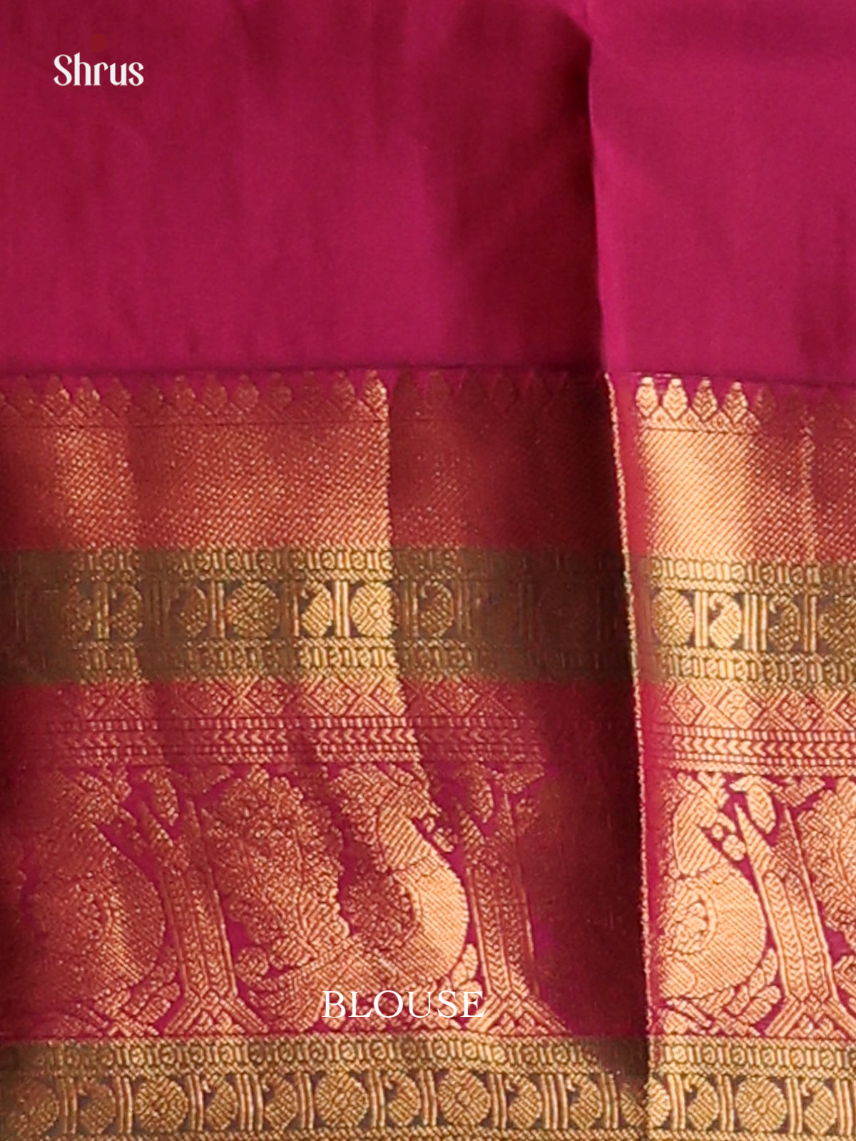 Sky Blue & Majenta- Kanchipuram-halfpure Saree - Shop on Shrus.com