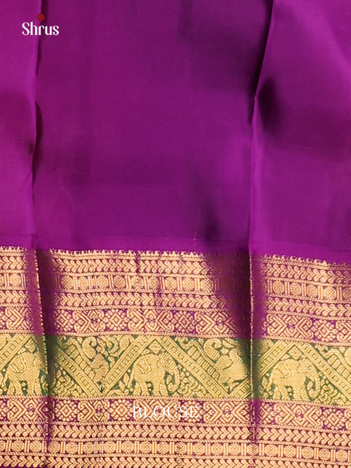 Mustard & Purple - Kanchipuram-halfpure Saree - Shop on Shrus.com