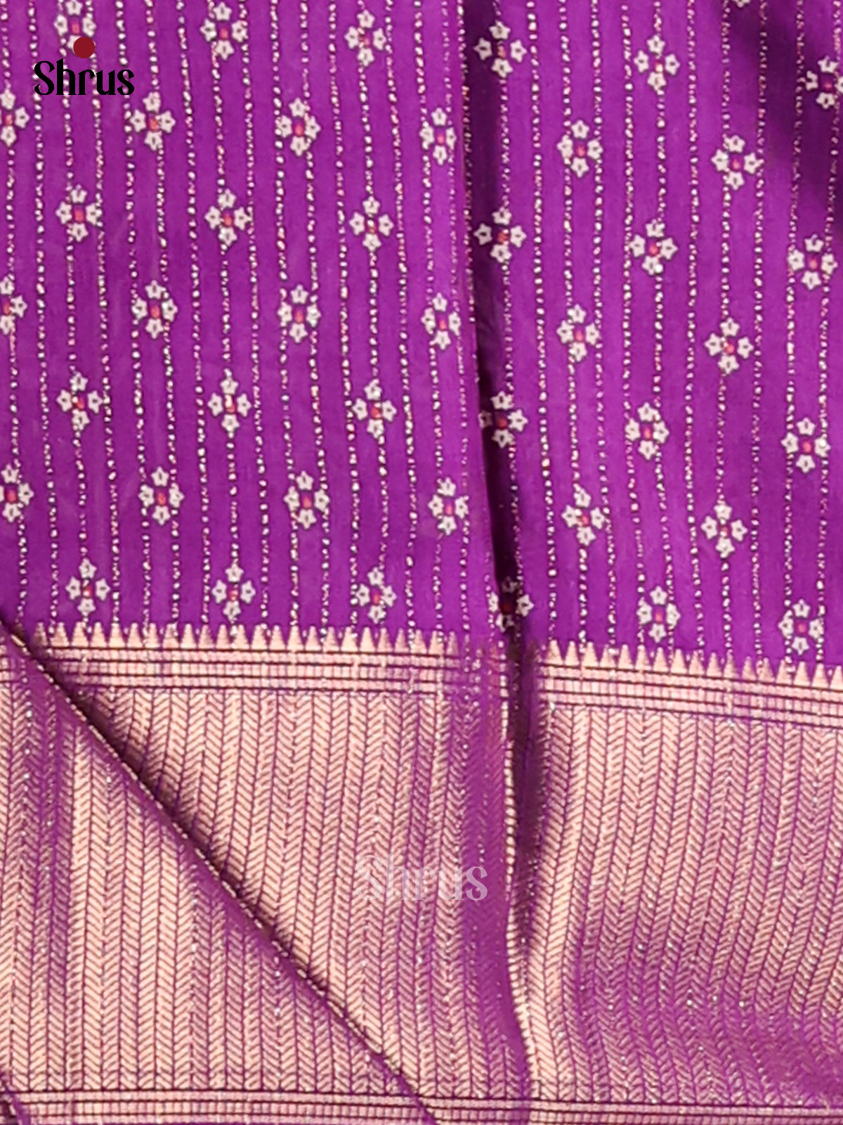 Purple- Semi Crepe Saree - Shop on Shrus.com