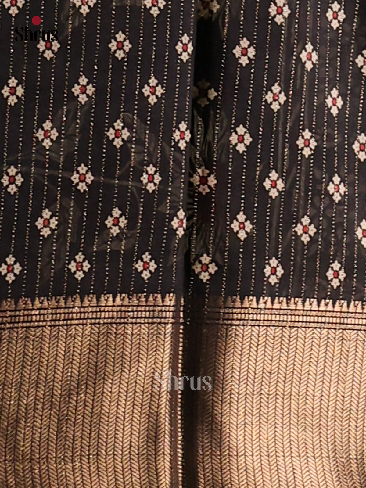 Black - Semi Crepe Saree