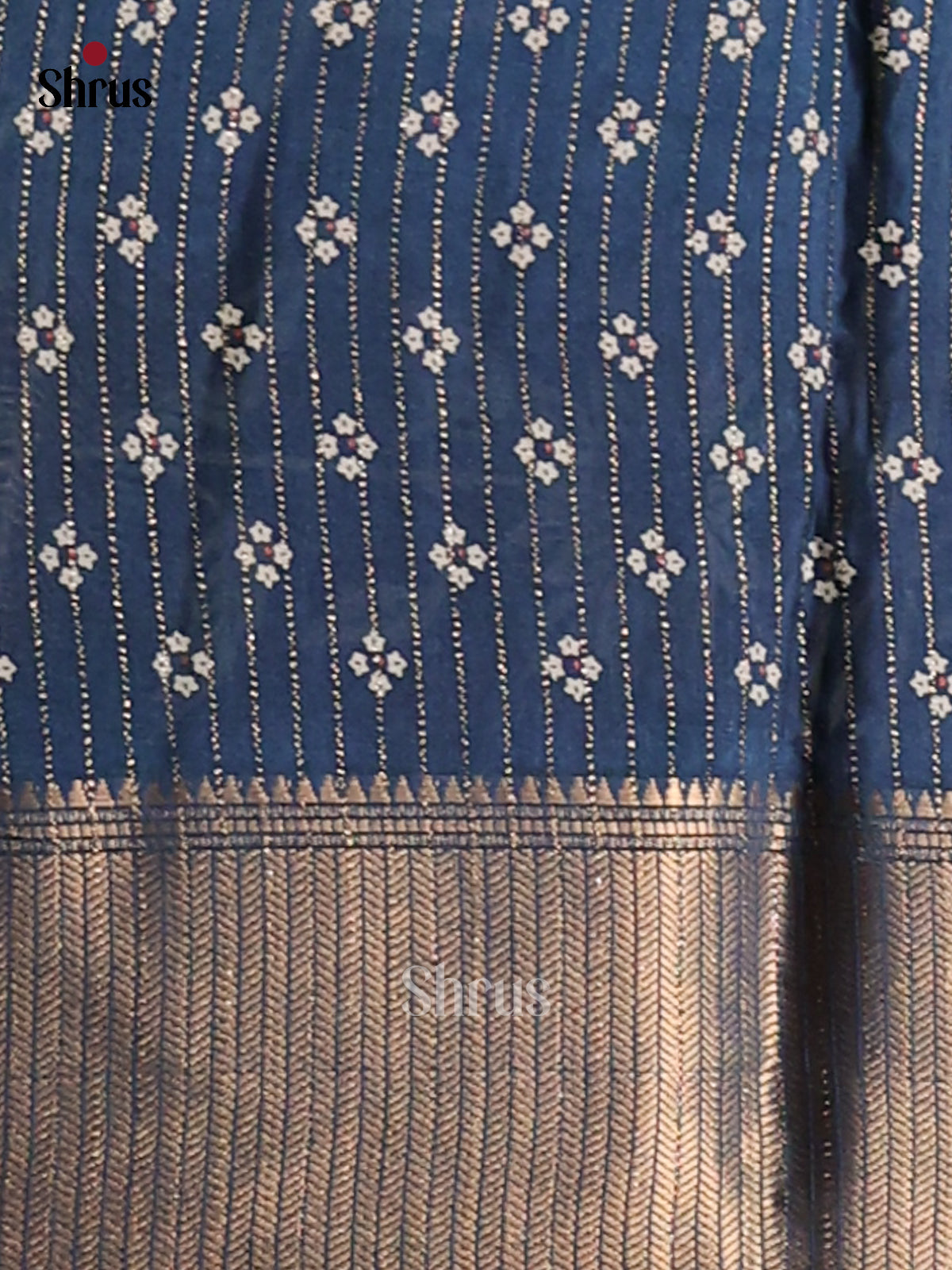 Blue - Semi Crepe Saree