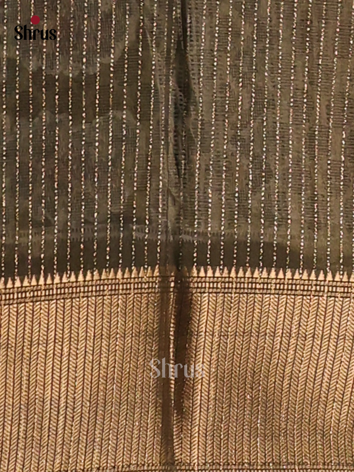 Cream & Chutney Green - Semi Crepe Saree