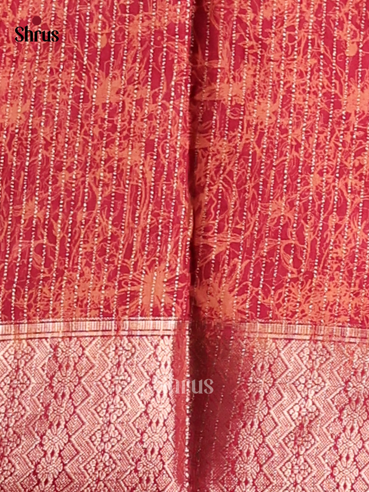 Red - Semi Crepe Saree - Shop on Shrus.com