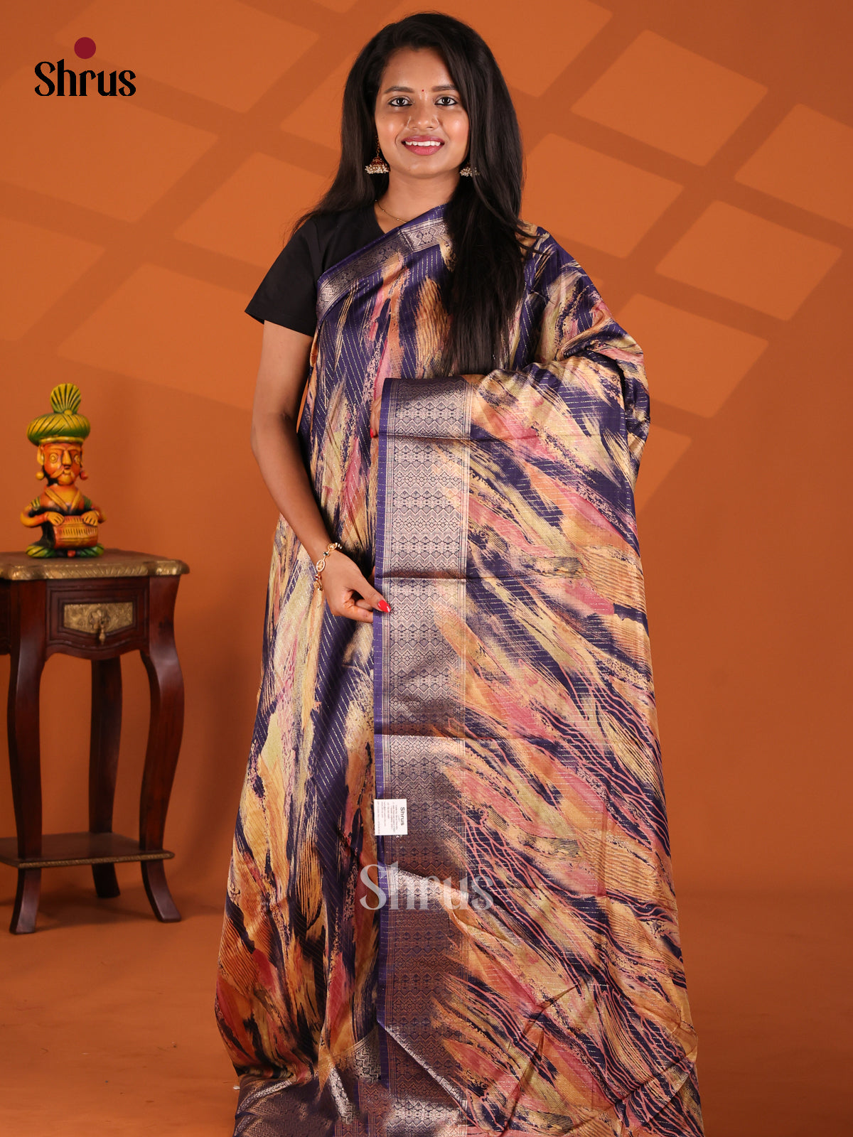 Violet - Semi Crepe Saree - Shop on Shrus.com