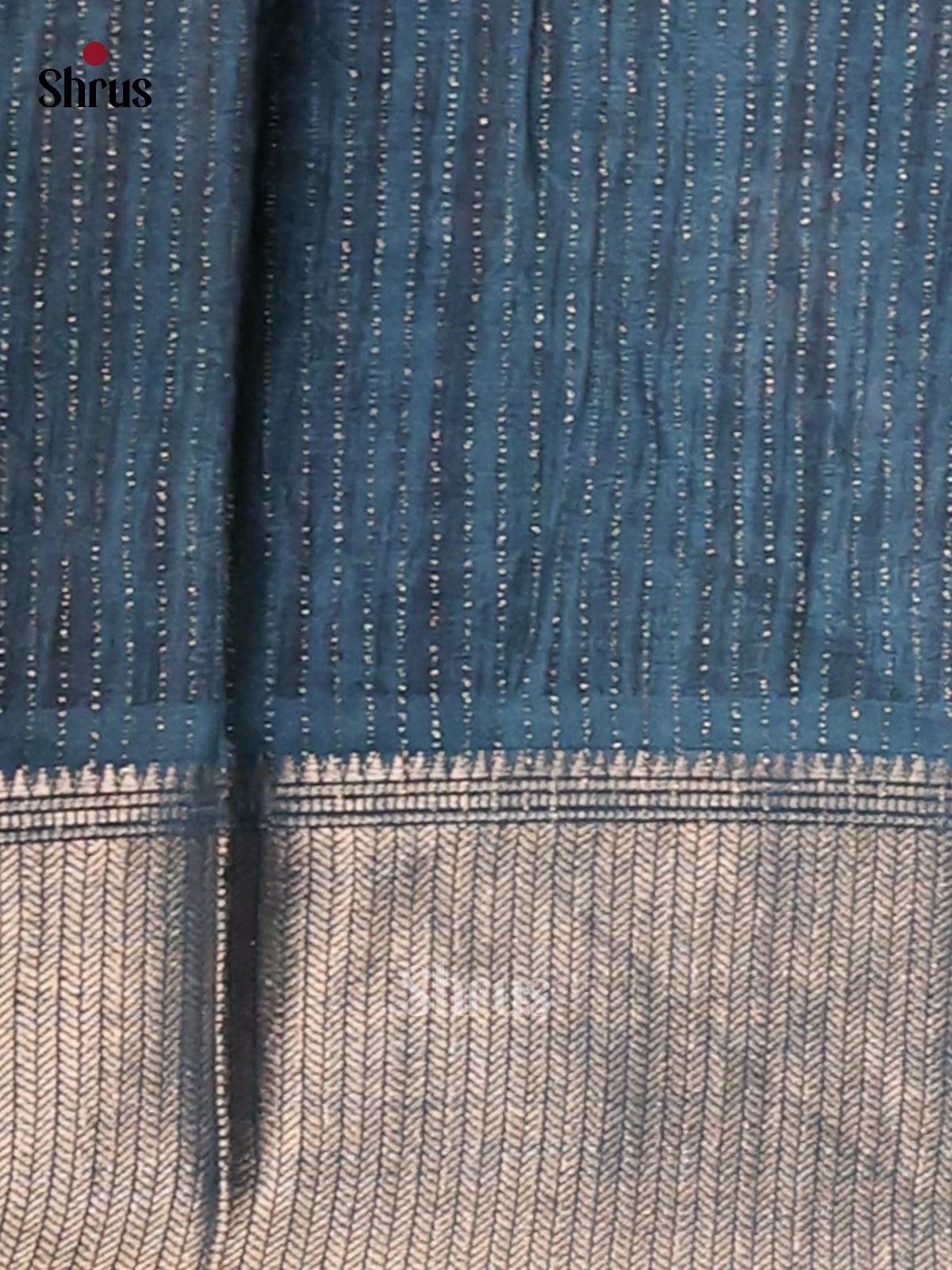 Green & Blue - Semi Crepe Saree - Shop on Shrus.com