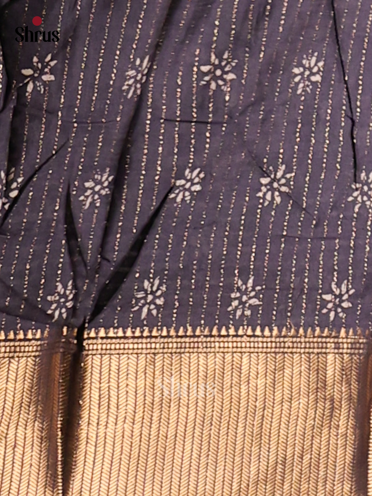 Purple  - Semi Crepe Saree - Shop on Shrus.com