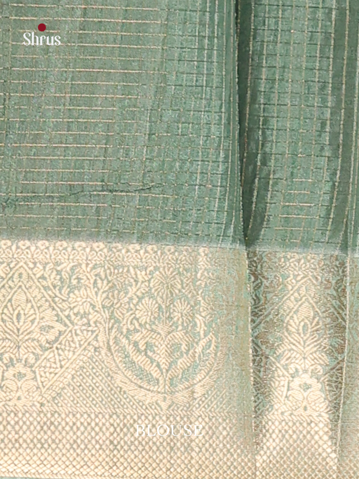 Green & Cream- Semi Dola silk Saree - Shop on Shrus.com