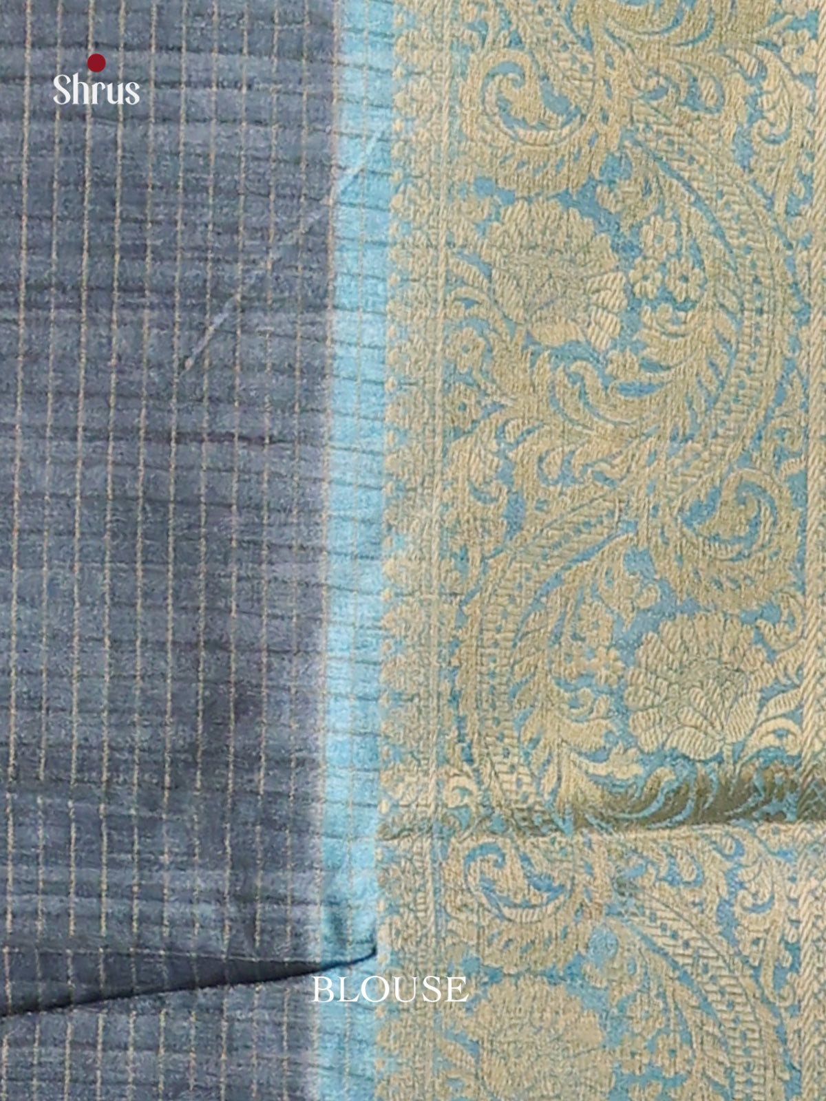 Grey & Cream - Semi Dola silk Saree - Shop on Shrus.com