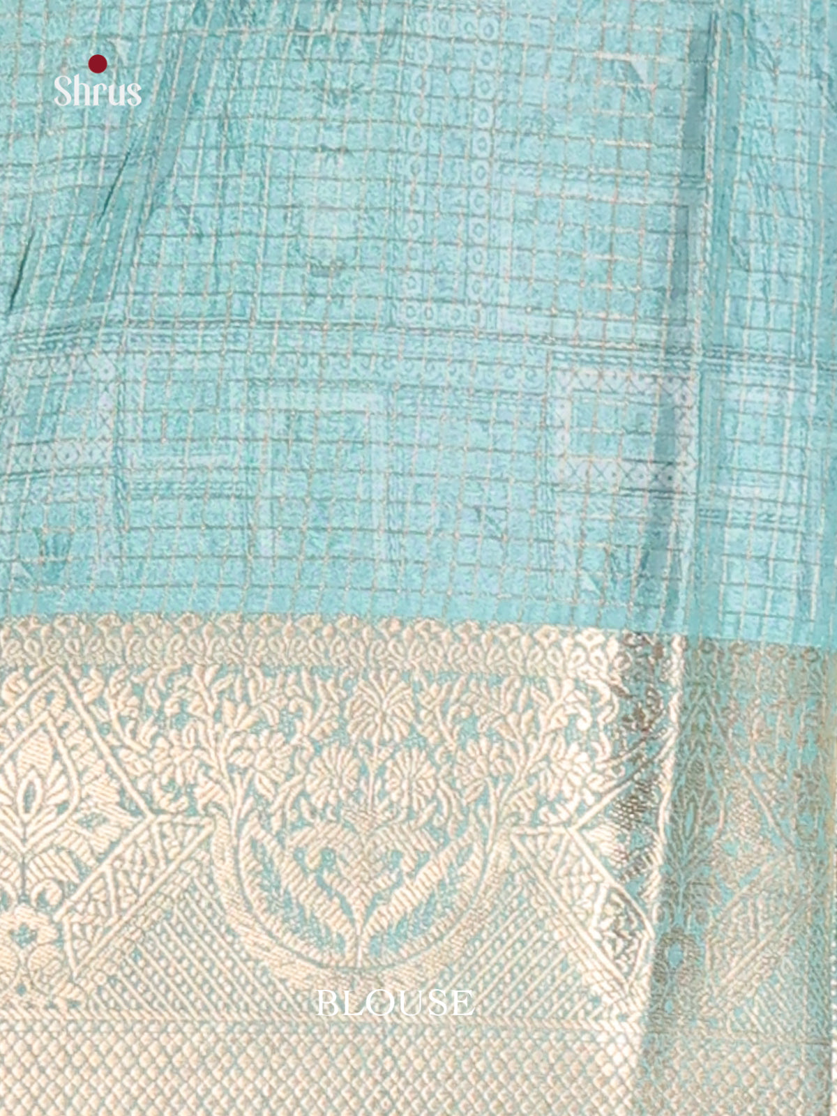 Pink & blue- Semi Dola silk Saree - Shop on Shrus.com