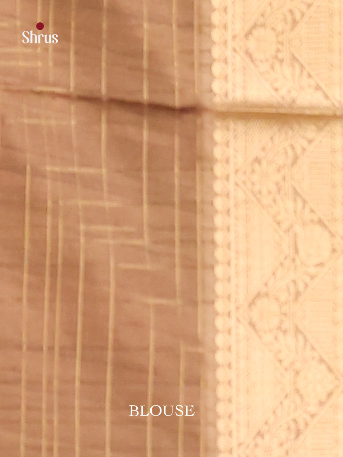 Brown & Cream - Semi Dola silk Saree