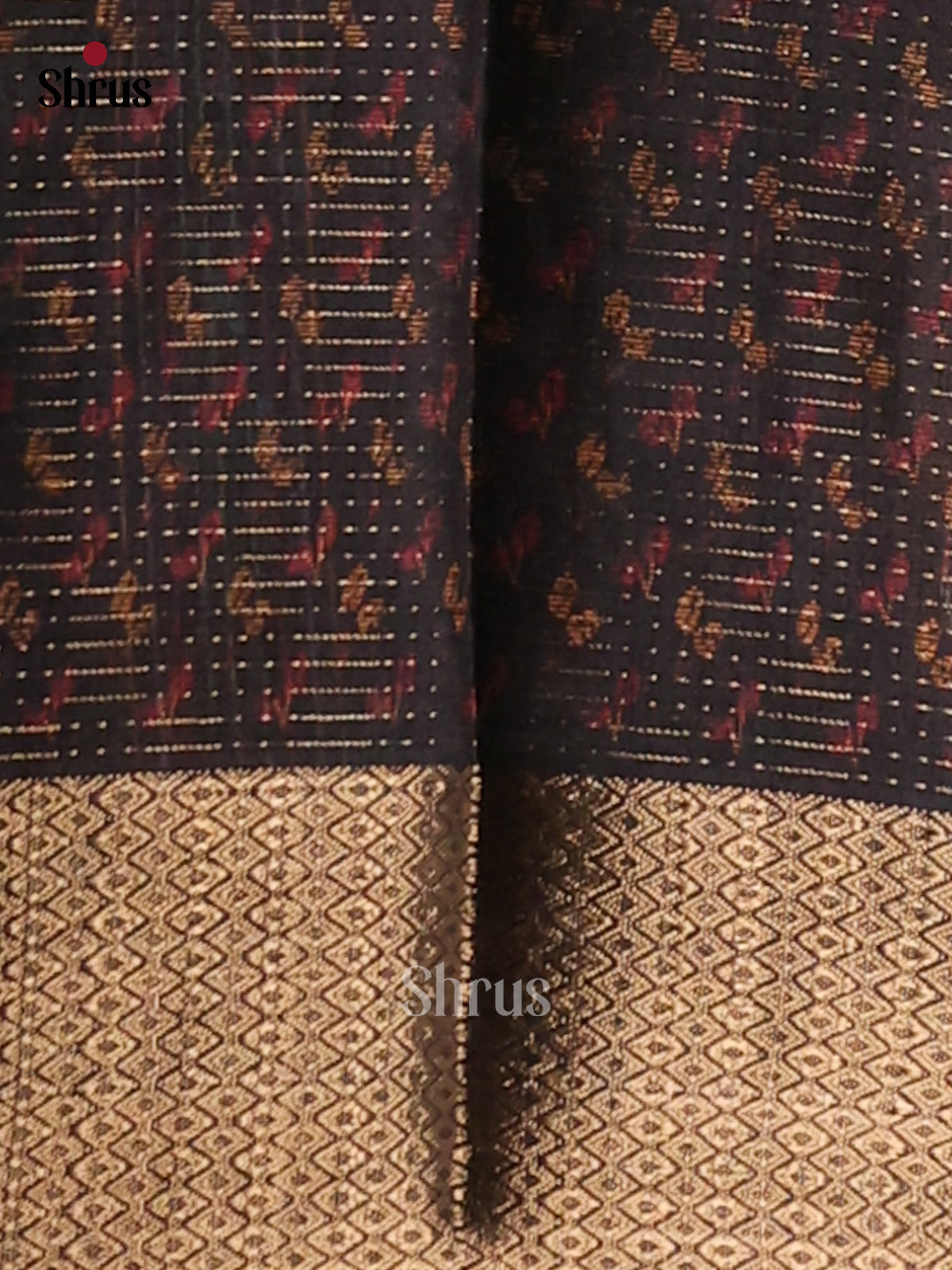 Black - Semi Crepe Saree