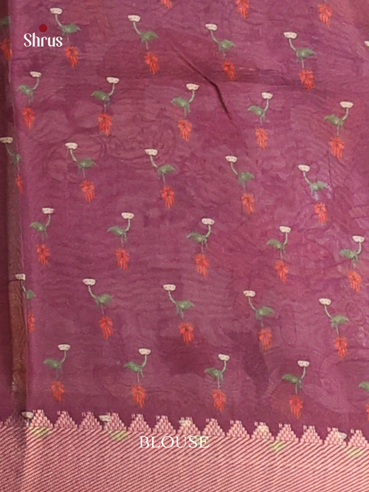 Purple & Cream - Semi Dola silk Saree - Shop on Shrus.com