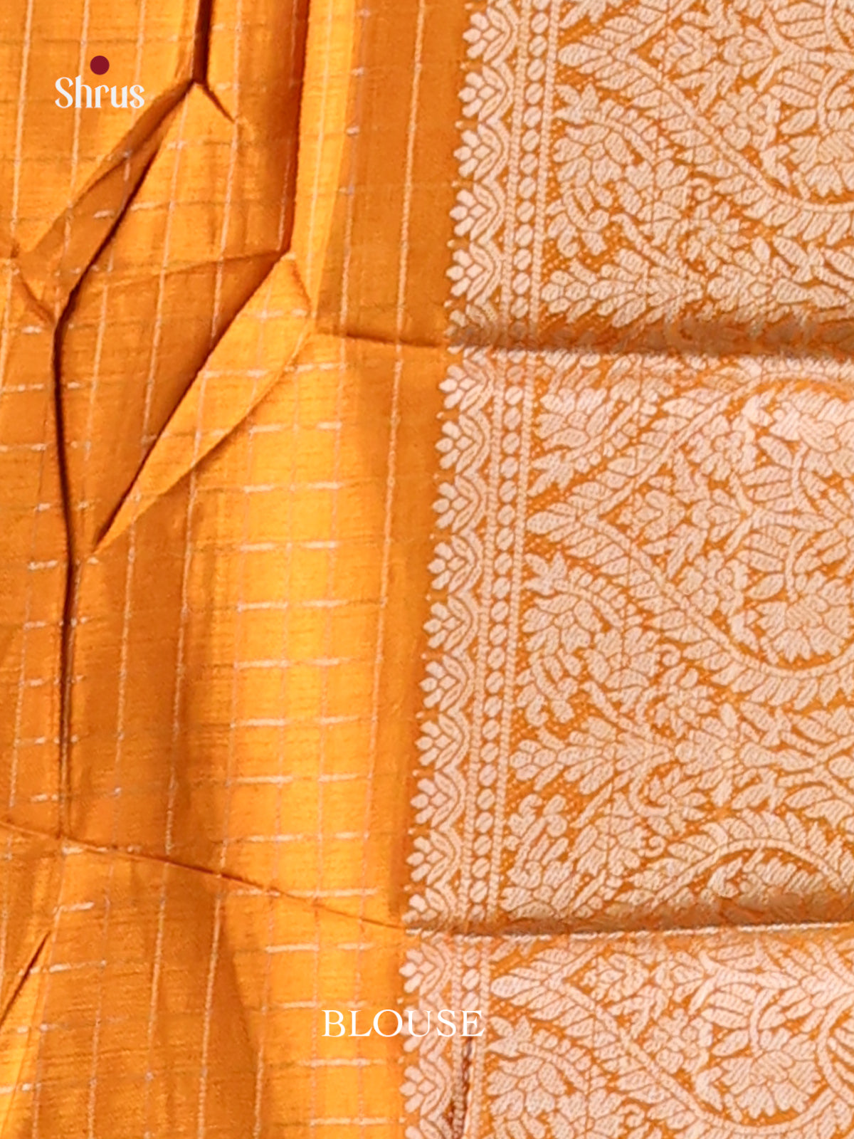 Blue & Mustard - Semi Dola silk Saree