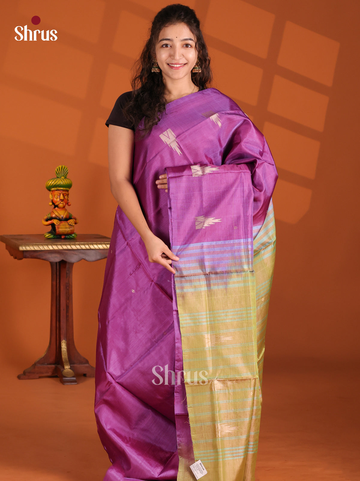 Violet & Green - Banana Pith Saree - Shop on Shrus.com