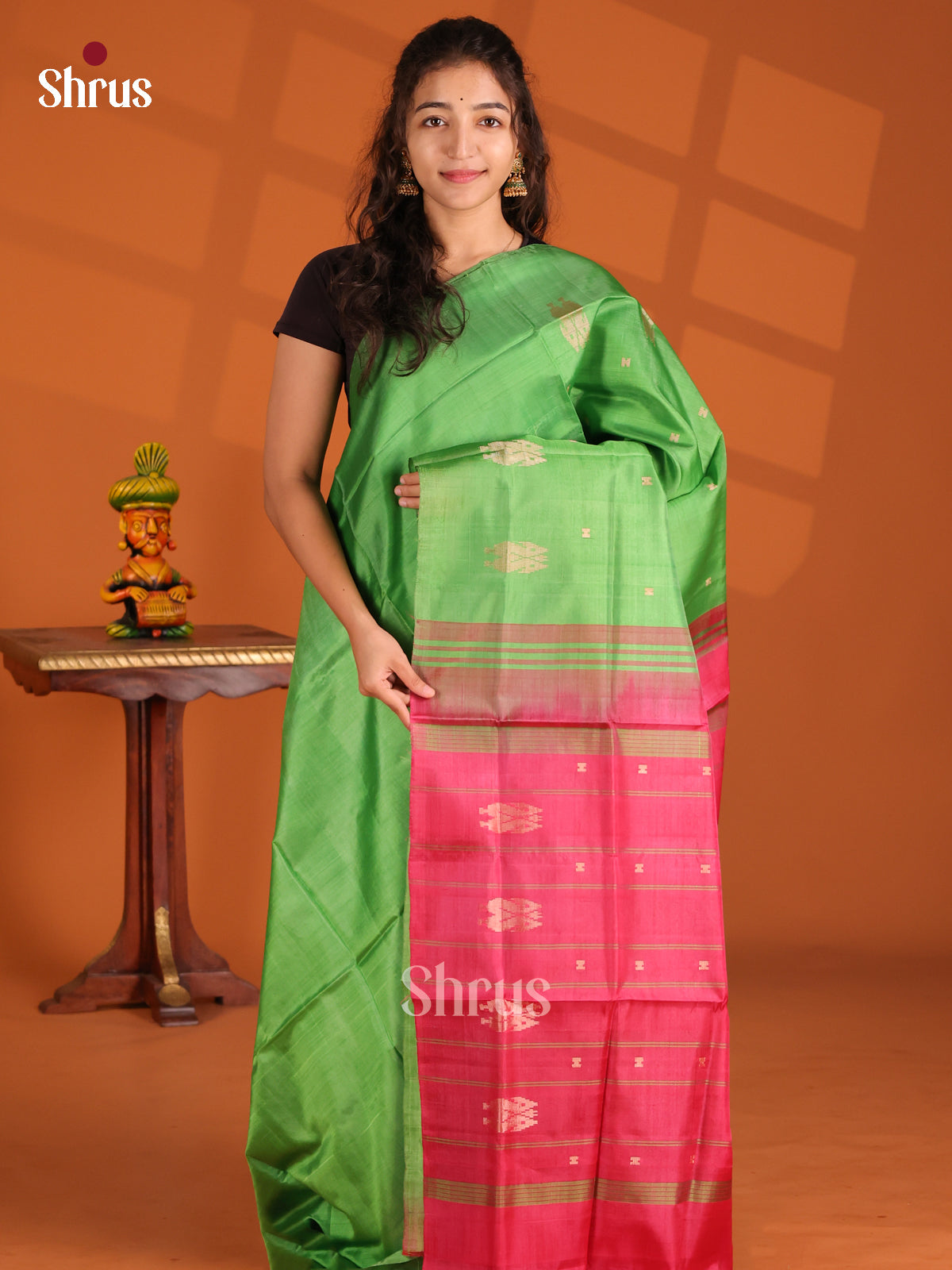 Blue & Pink- Banana Pith Saree