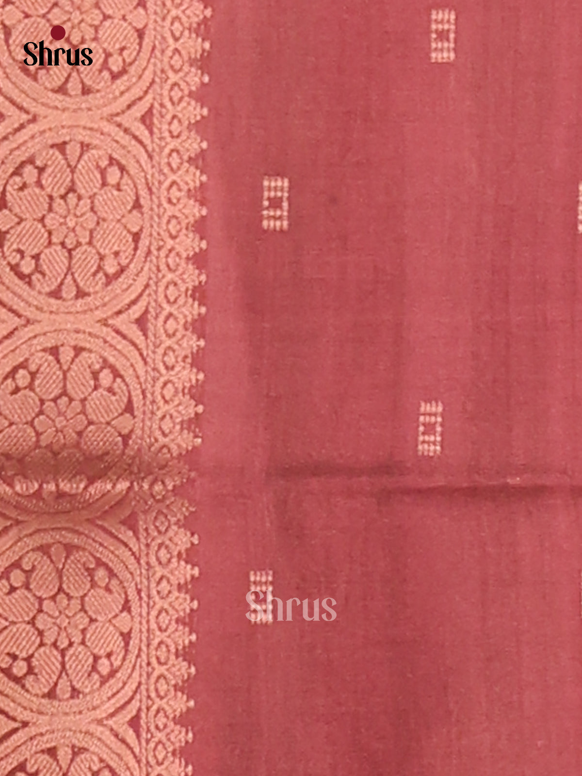 Brown & Maroon - Semi Tussar Saree