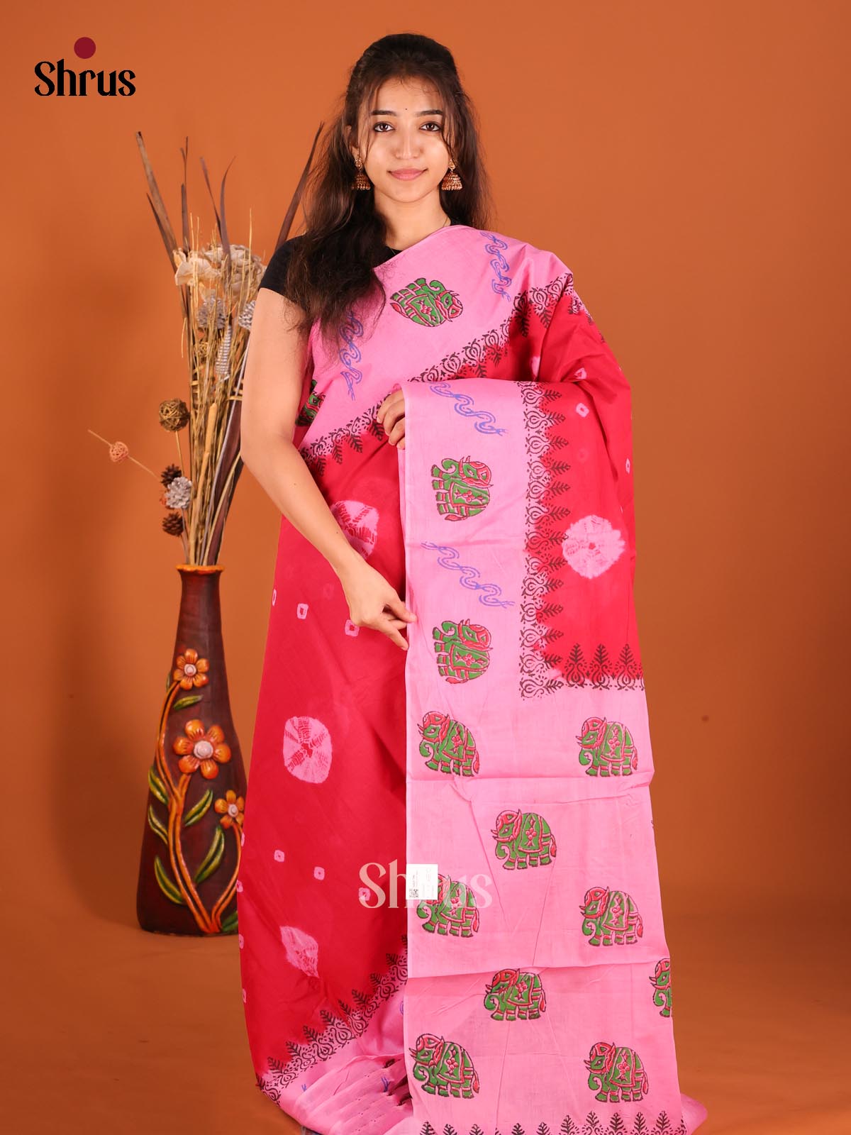 DFS06685 - Cotton Saree - Shop on Shrus.com