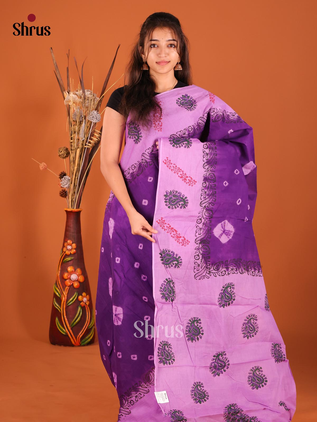 DFS06718 - Cotton Saree - Shop on Shrus.com