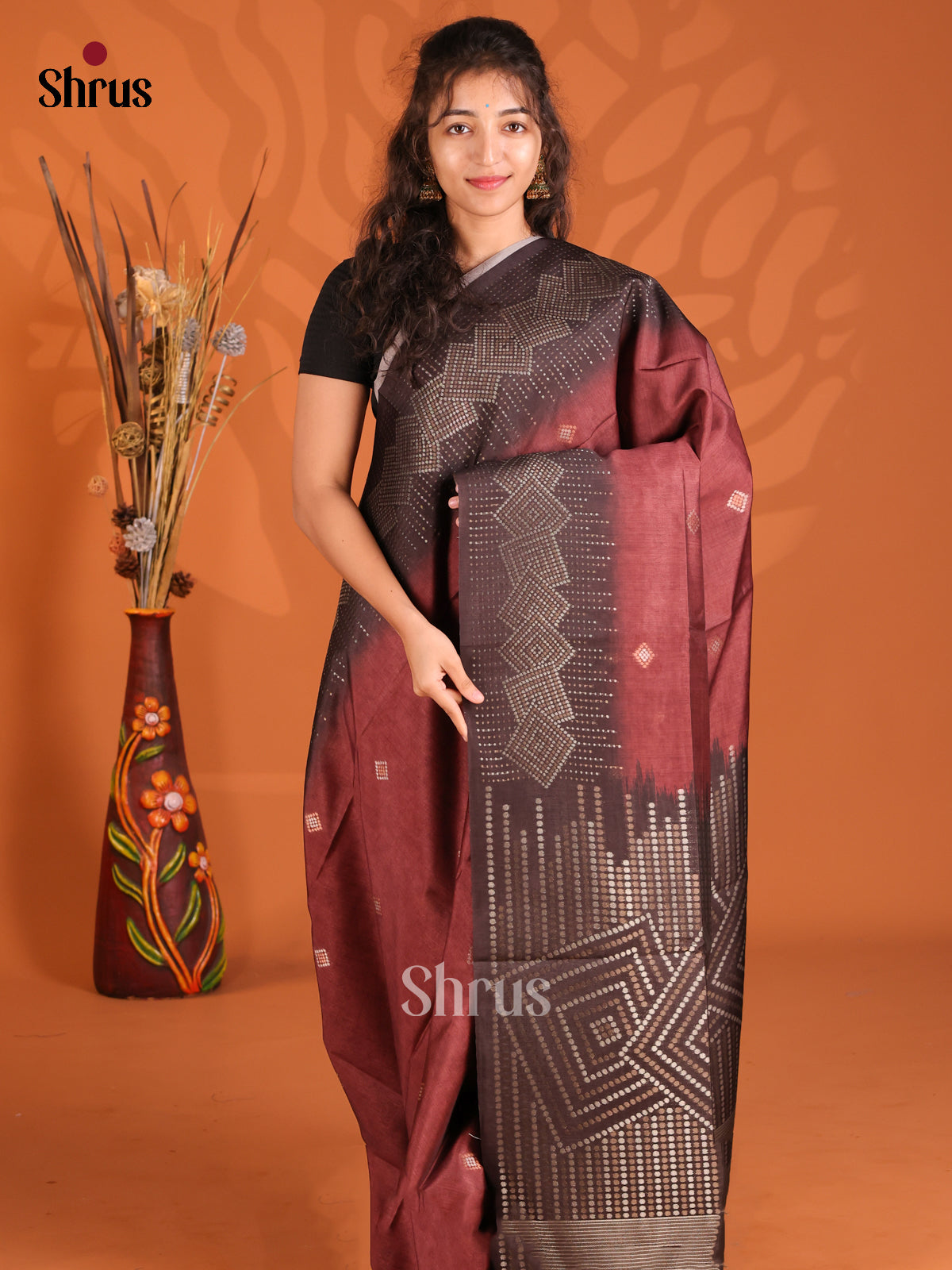 DFS06733 - Semi Tussar Saree - Shop on Shrus.com