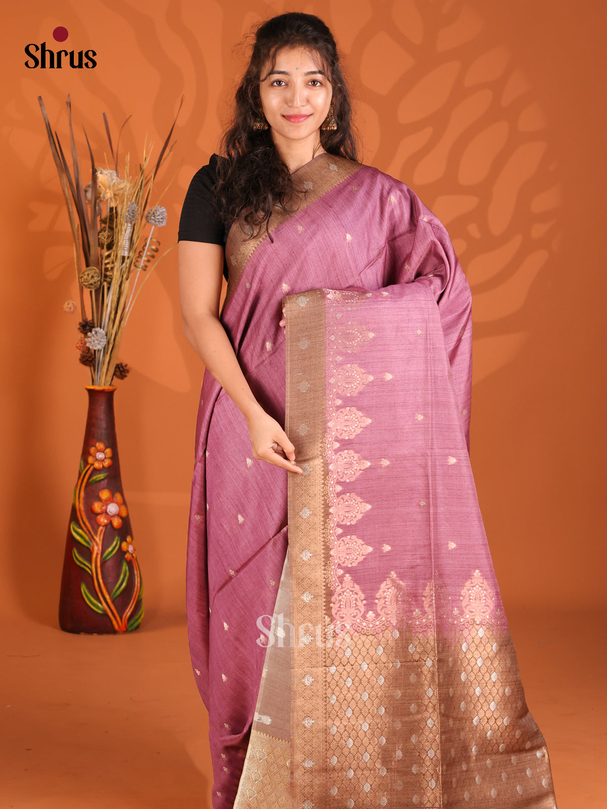 DFS06734 - Semi Tussar Saree - Shop on Shrus.com