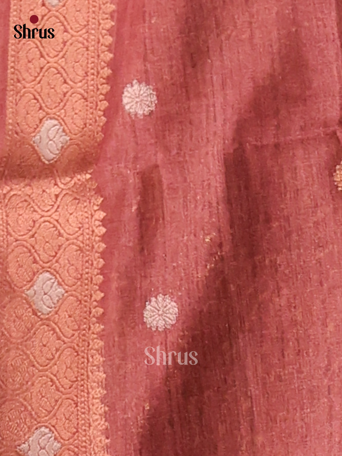 ELephant Grey & Maroon- Semi Tussar Saree - Shop on Shrus.com
