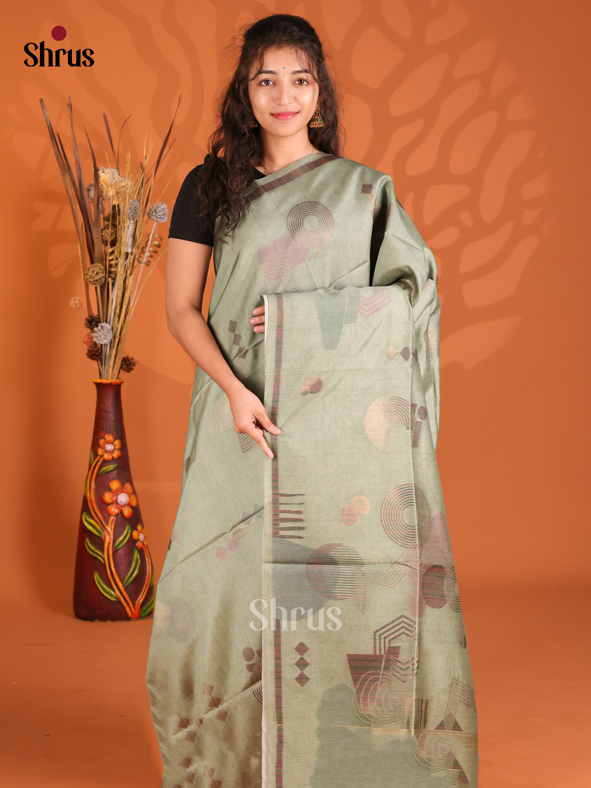 DFS06755 - Semi Tussar Saree - Shop on Shrus.com