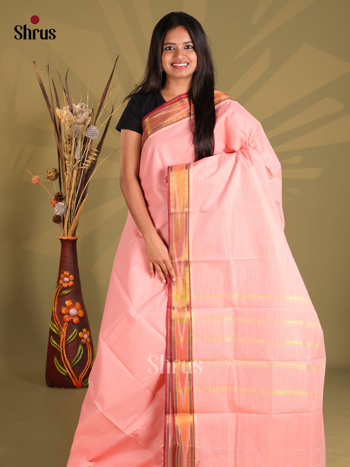 DFS07058 - South Cotton Saree - Shop on Shrus.com