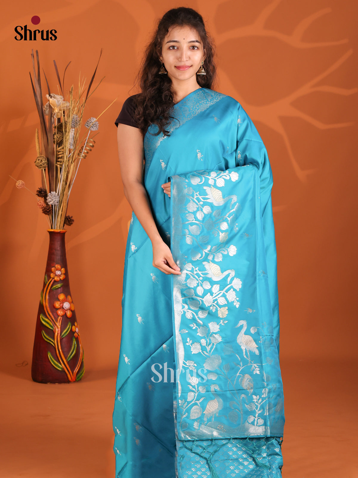 Blue - Semi Softsilk Saree