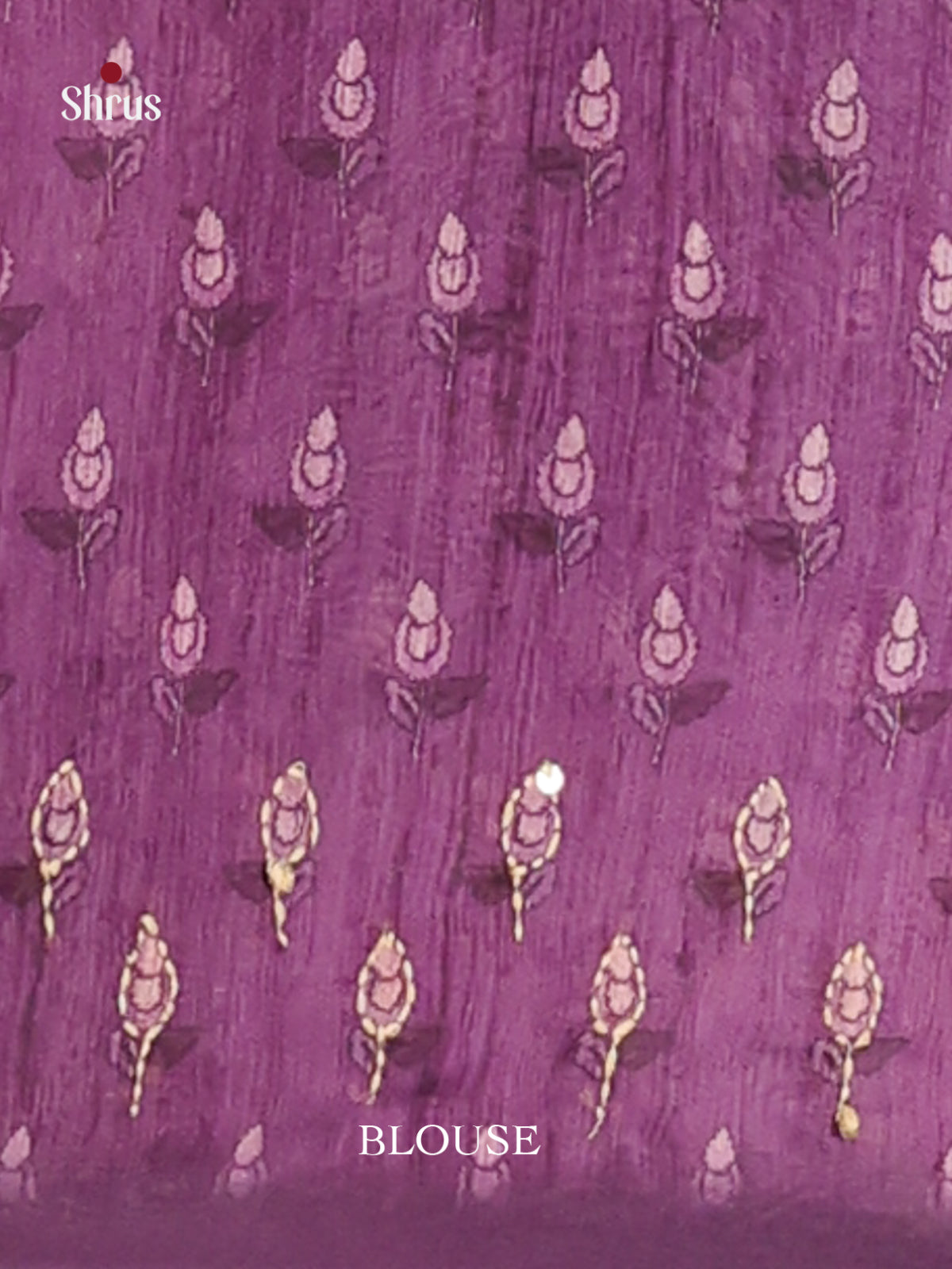 Purple- Semi Kantha Saree - Shop on Shrus.com