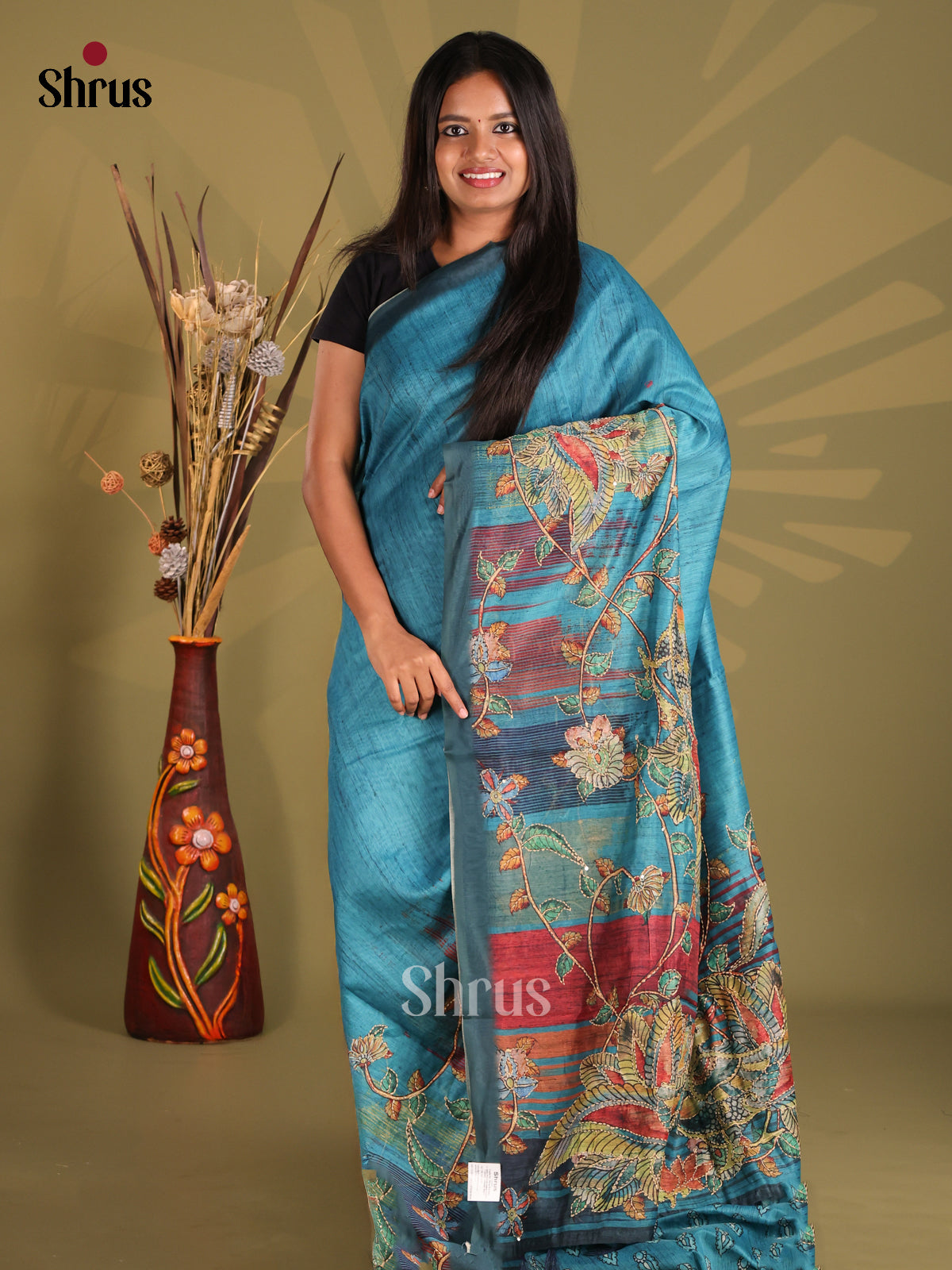 Blue - Semi Kantha Saree