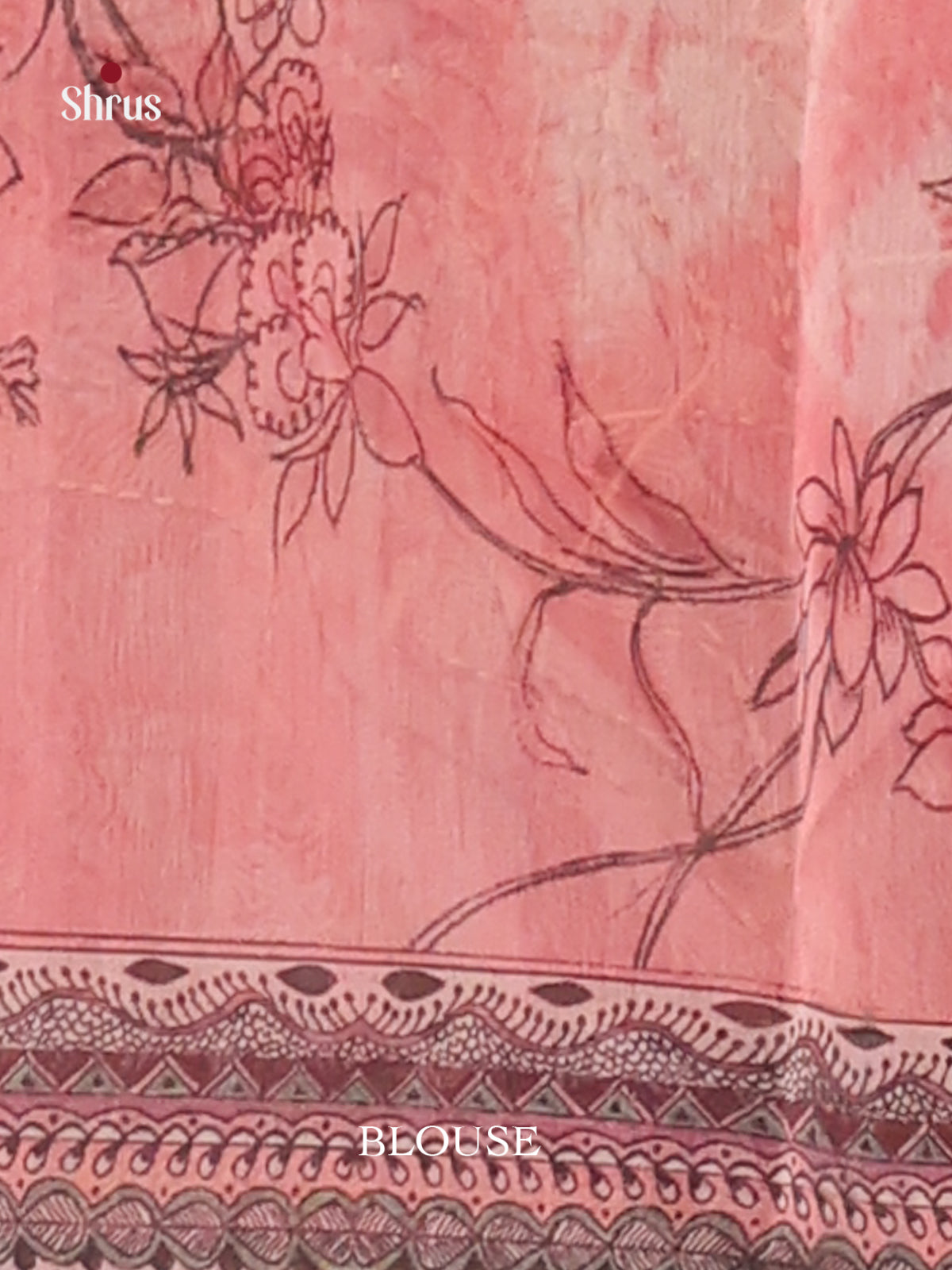 Pink & Brown - Semi Kantha Saree - Shop on Shrus.com
