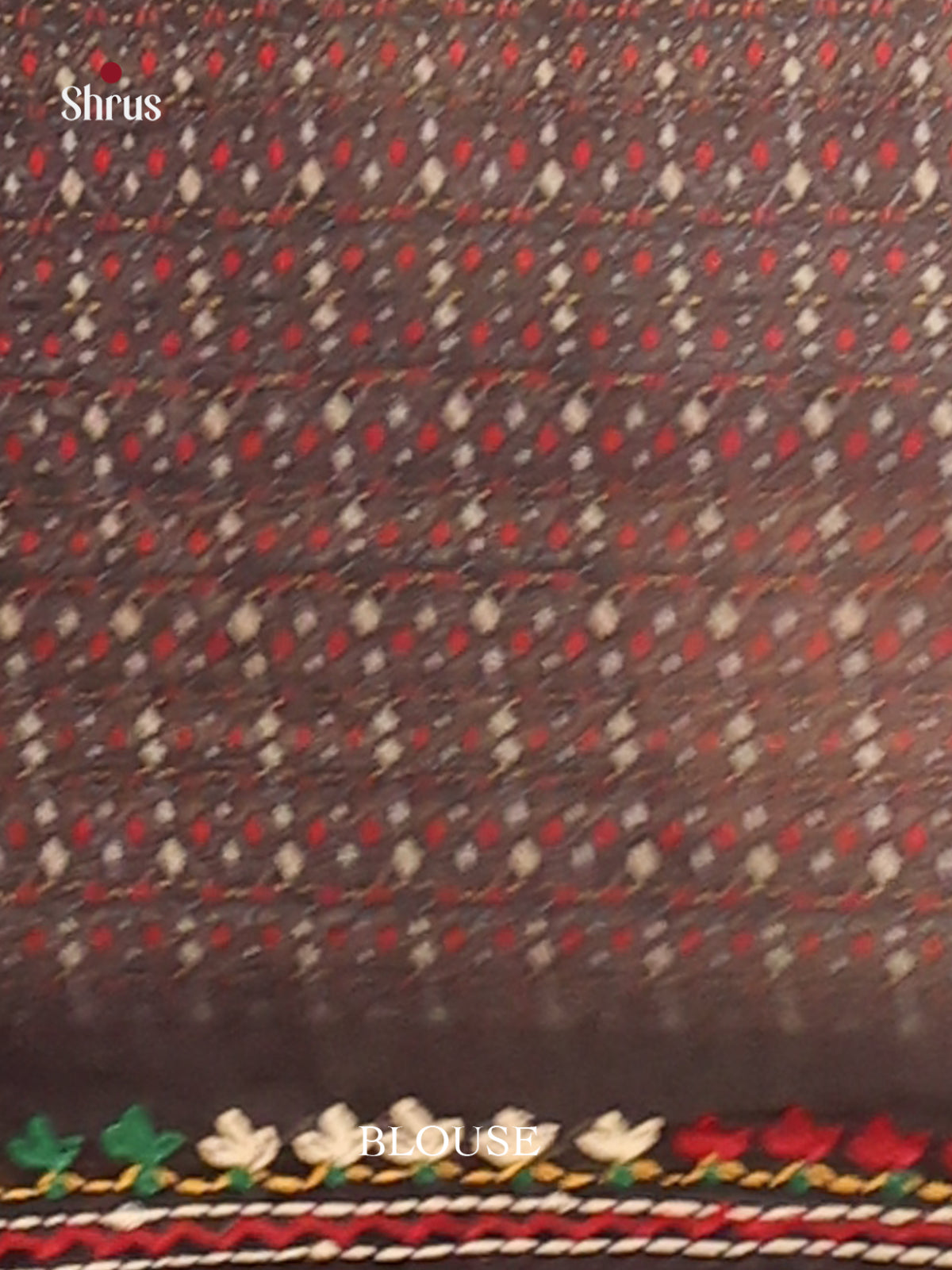 Cream & Brown - Semi Kantha Saree