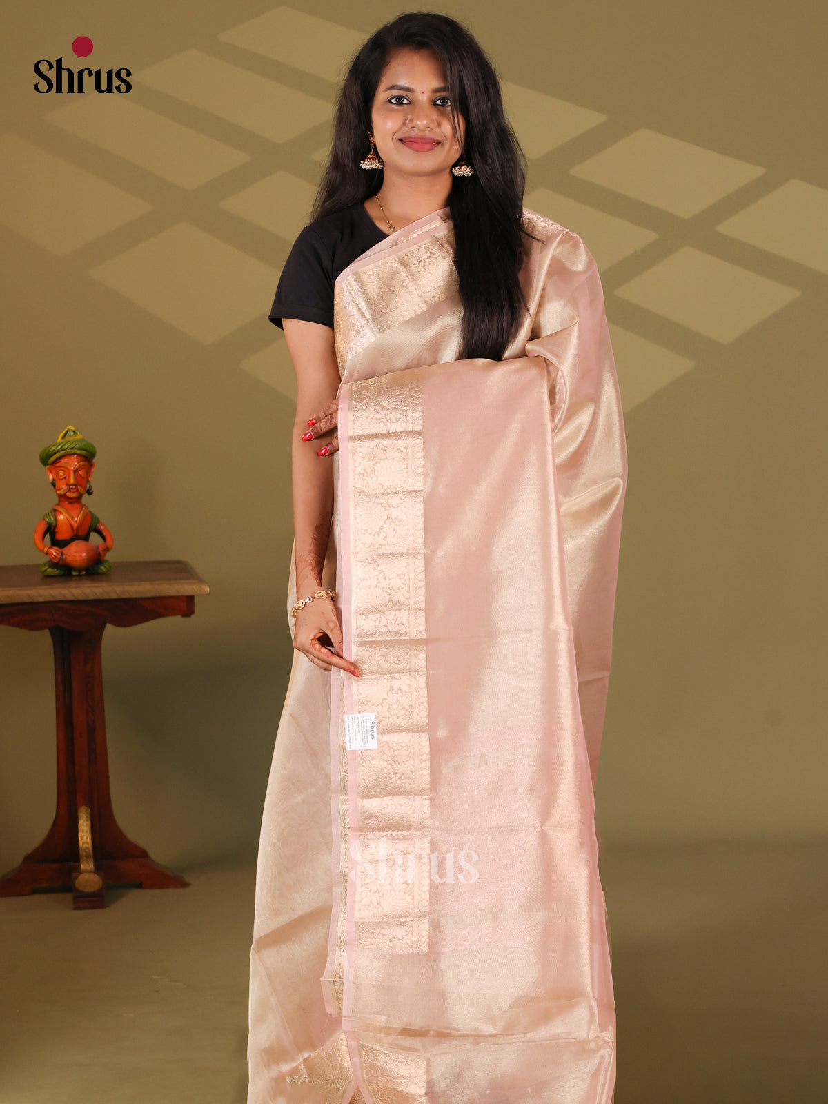 Mild Lavender - Semi Tissue Saree - Shop on Shrus.com