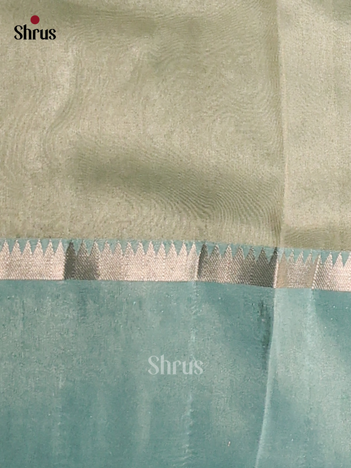 Green & Blue - Semi Tissue Saree - Shop on Shrus.com