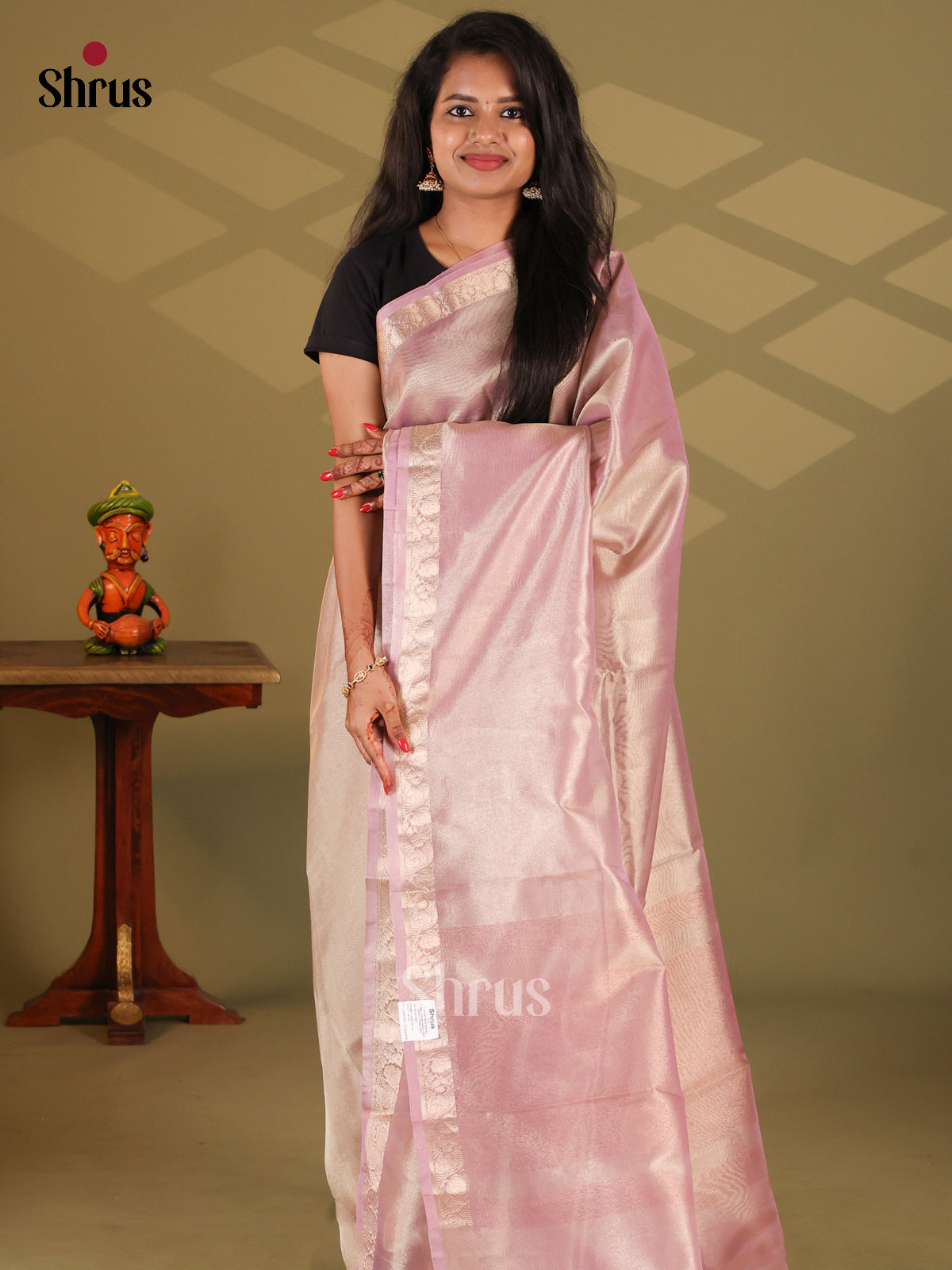Purple - Semi Tissue Saree
