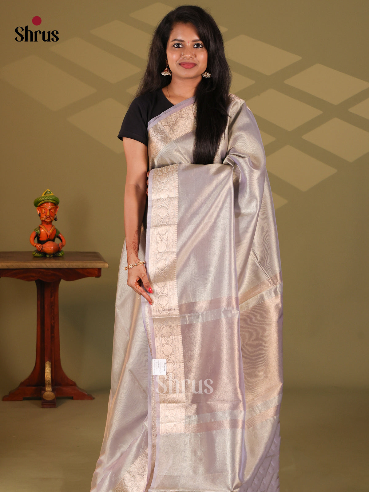 Mild Purple - Semi Tissue Saree - Shop on Shrus.com