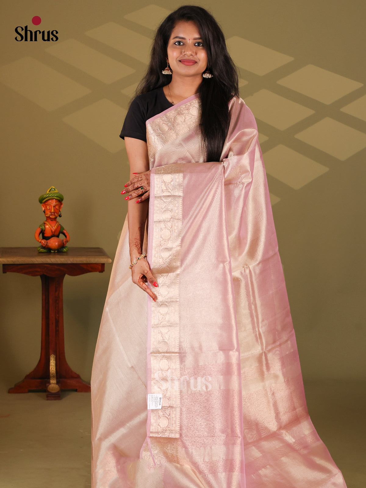 Mild Lavender - Semi Tissue Saree - Shop on Shrus.com